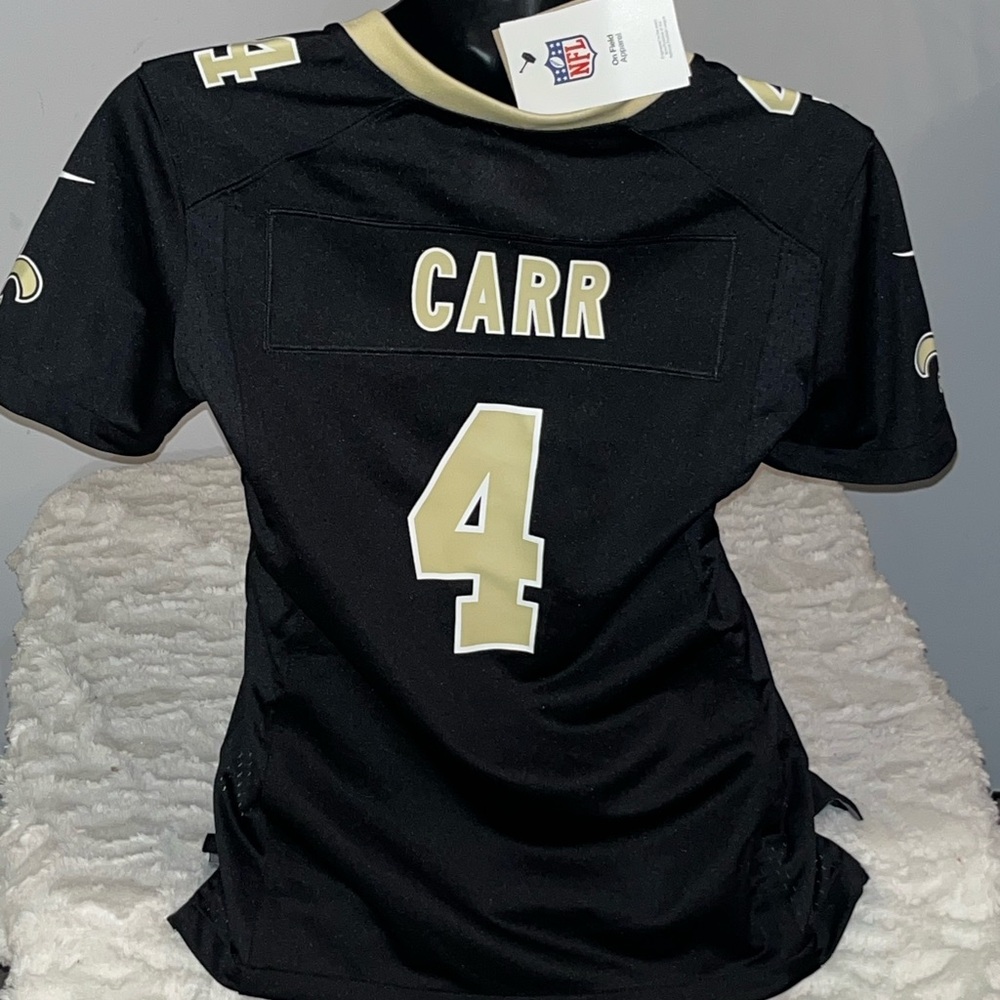 Derek Carr New Orleans Saints NIKE On Field Black Football Jersey WOMENS Med NWT